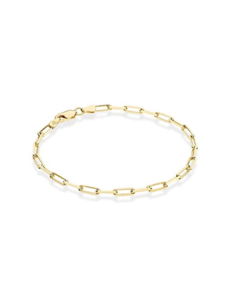 Sterling Silver Paperclip Chain Bracelet 18k Gold Plated Minimalist Unisex Link